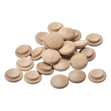 50 Pcs 18 x 12 mm Wood Plugs Beech Wood Button Top Plugs Screw Hole Covers