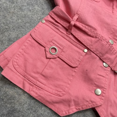 Ruby Rd. Denim Vest Womens Pink 12 Sleeveless Button Up Collar - Picture 4 of 7