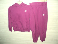Nike Track Suit Sweat Set Boy's Size Large Magenta Hoodie  Pants Activewear