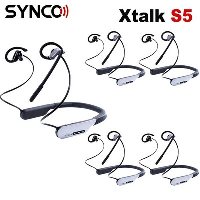 SYNCO XTalk S S5 Wireless Intercom Headset Neckband 2.4GHz Full Duplex 5-Person
