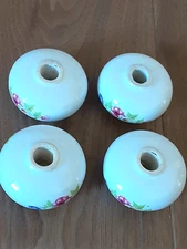 VINTAGE FLORAL PORCELAIN CERAMIC BED POST FINIALS LAMP DROP PULLHARDWARE ANTIQUE