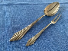 Großer Servierlöffel 26 cm Fleischgabel 19 cm WMF Fächer 90er Silber versilbert