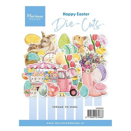 Marianne Design Die-Cuts Ephemera - Happy Easter 34pcs VK9644