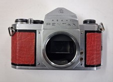 Pentax S1a Film Camera Body Only  With Red Skin  Recovered