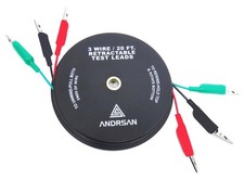 3 Wire 20' Retractable Test Leads 18 Gauge Aligator Clips in Reel