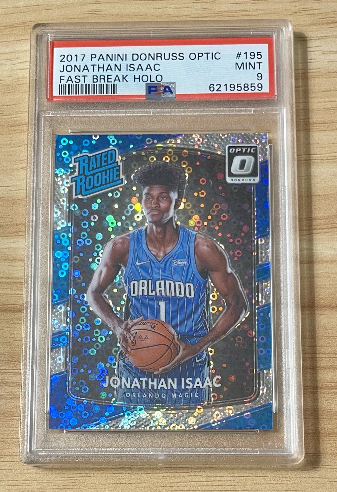 2017-18 Jonathan Isaac Fast Break Holo Optic Rated Rookie #195 PSA 9 Magic