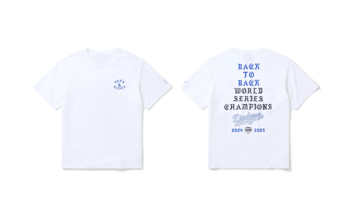 New Era Los Angeles Dodger X Born X Raised Back To Back Stack White T-Shirt