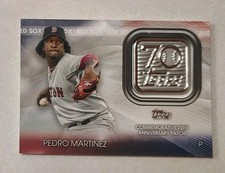 2021 PEDRO MARTINEZ TOPPS 70th ANNIVERSARY  LOGO PATCHES BOSTON RED SOX HOF NMMT