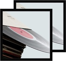 Vinyl Record Frame, 12.5x12.5, Black, 2 Pack