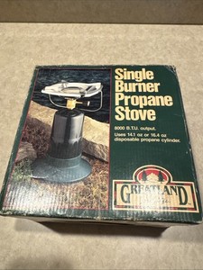 Vintage Greatland  Outdoors Single Burner Propane Camp Stove with Box