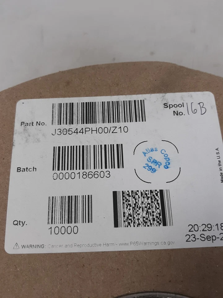 Atlas Copco J30544PH00/Z10 Industrial Component Spool - 10000 Qty - Image 2 of 4