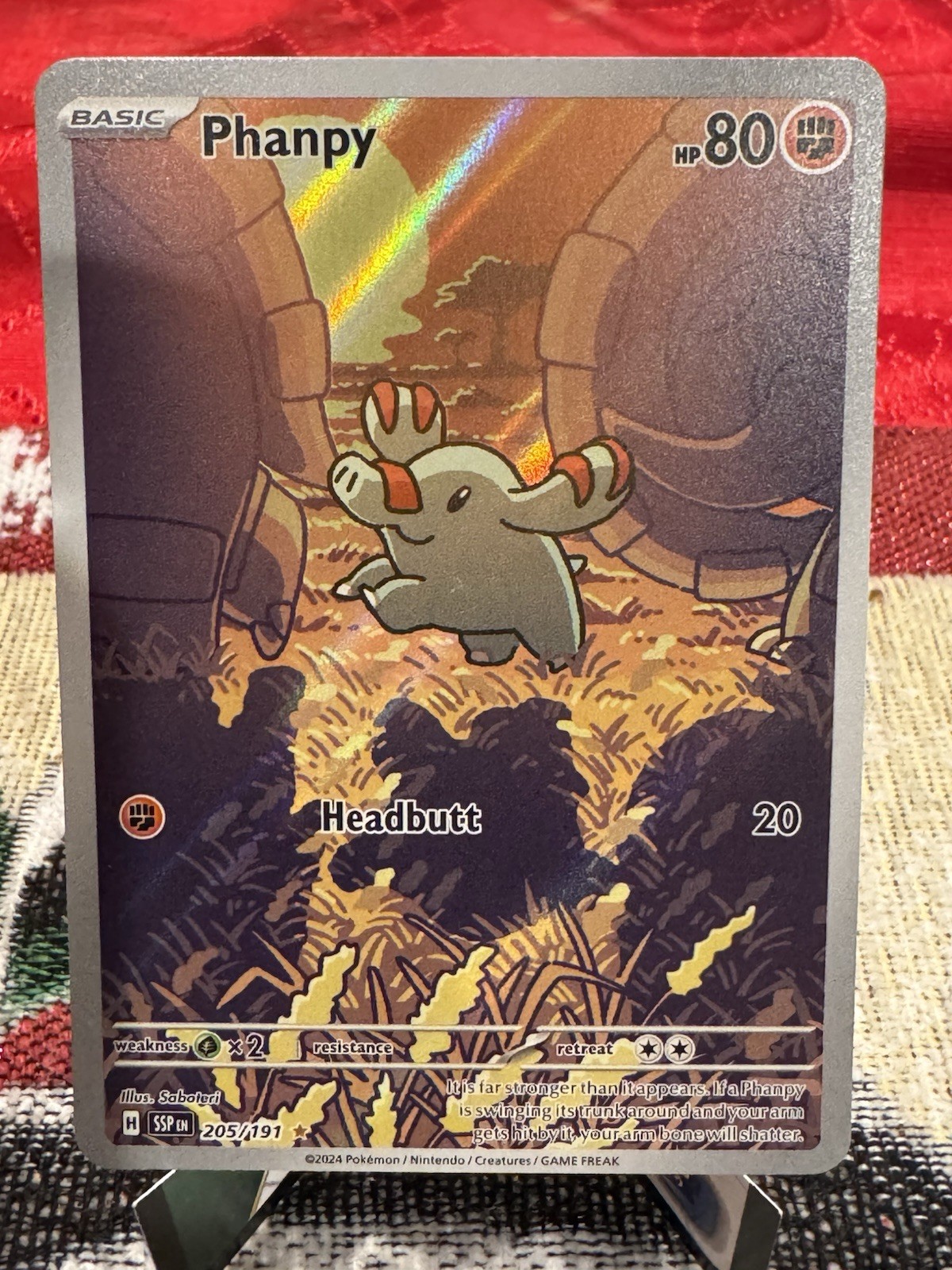 Phanpy SSP 205/191 Sv08: Surging Sparks Illustration Rare NM Condition, English
