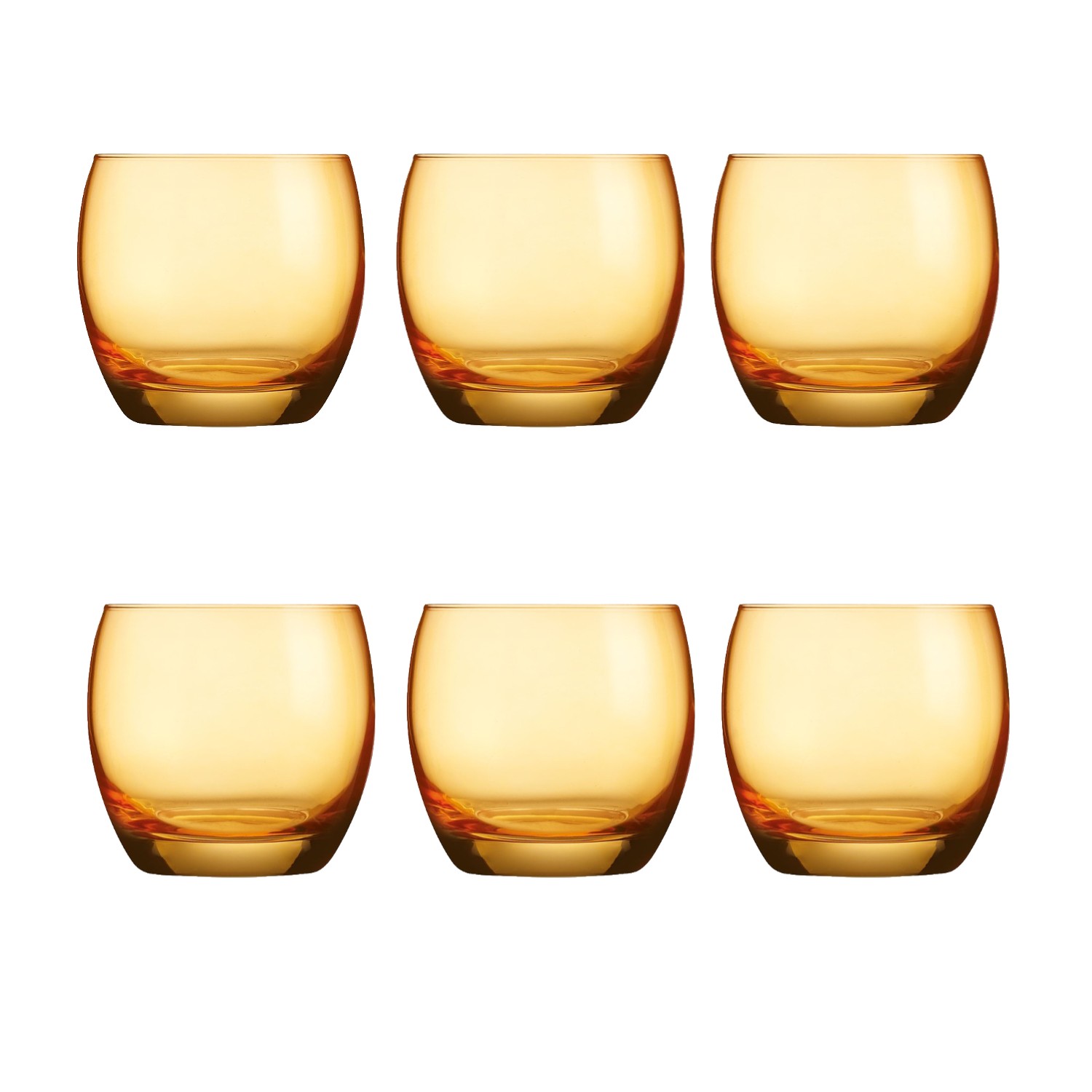 Tumbler Glass Set of 6 Arcoroc Salto Colour Studio Orange 320ml Old Fashioned