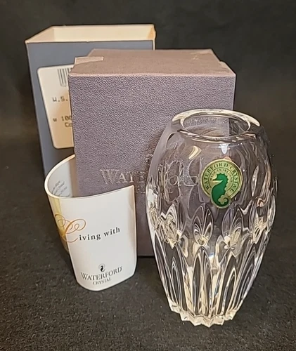 Vintage 1998 Waterford Society Crystal Posy Vase w/ Box, 4.25" x 2.5"