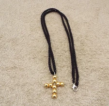 Handcrafted Cross Pendant with hand spool knitted necklace