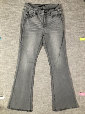 KanCan Jeans Womens 7 27 Gray Mid Rise Bootcut Flare Leg Stretch Denim Pants