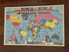 World Map Wooden Construction Puzzle 108 Pieces Inlaid Frame Sealed Educational