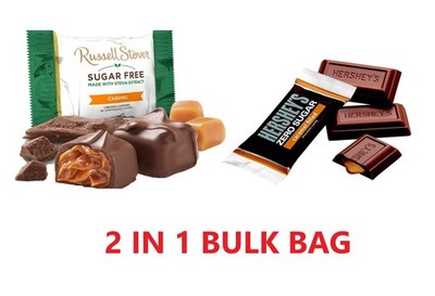 SUGAR FREE RUSSELL STOVER-HERSHEY'S CARAMEL CHOCOLATE CANDY BULK BAG VALUE PRICE