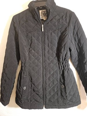 Sprit 100% Polyester Black Quilted  Full Zip Woman Light Jacket, Size S