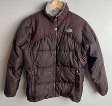 The North Face Girls Puffer Jacket Brown Goose Down Winter Coat Size Large Kid