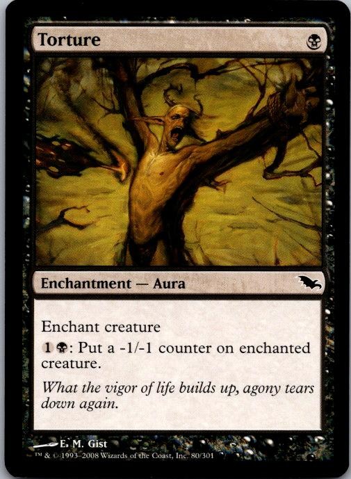 Torture 80 Common Shadowmoor Magic: The Gathering Lightly Played