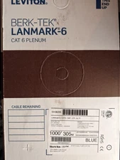 Berk-Tek LANmark-6 CAT 6 Plenum.  CMP. UTP. 1000’BLUE.BRAND NEW.