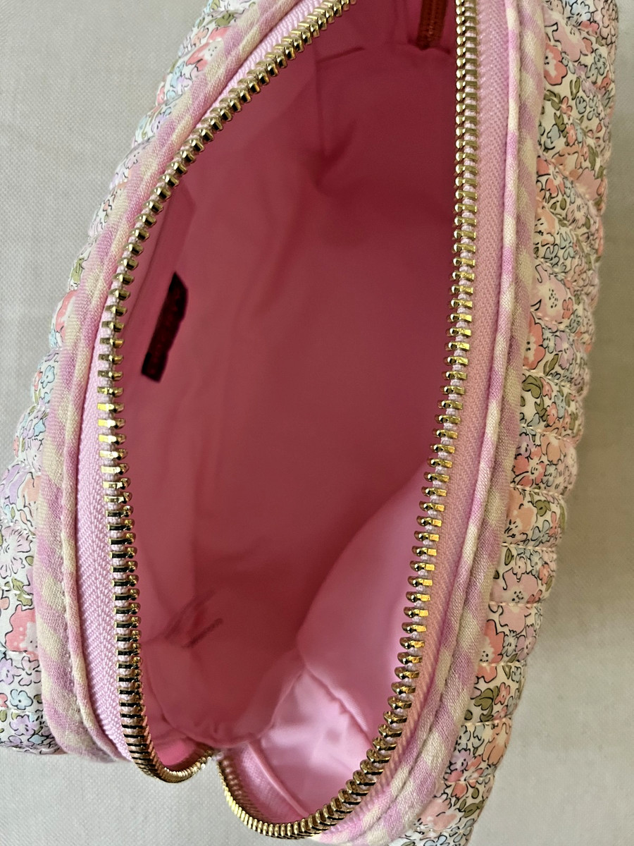 Liberty of London x Stoney Clover Lane pink floral quilted Michelle fabric pouch View 6