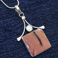 Special Deal Mookaite Rainbow Moonstone Necklace Gemstone Size 18" MJ