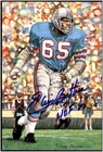 Elvin Bethea autographed  Goal Line Art Card Houston Oilers 107066