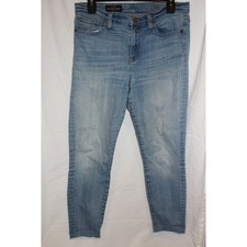 J.Crew High Rise Skinny Jeans Light Wash Raw Hem Stretch Denim Blue Size 30
