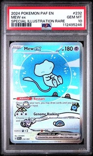 MEW EX 2024 POKEMON PALDEAN FATES SPECIAL ILLUSTRATION RARE 232 GRADED PSA 10