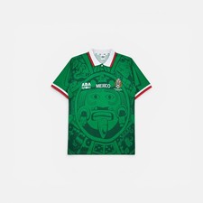 Mexico 1998 Retro Home Soccer Jersey Green Aztec ABA Sport Style