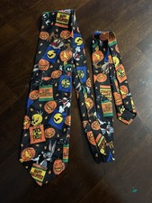 Looney Tunes Mania Tie Halloween Sylvester Bugs Bunny Taz Tweety Bird Men 90's