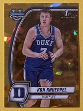 Kon Knueppel Gold Sapphire /50 2024-25 Bowman U Chrome Sapphire Hornets RC #48