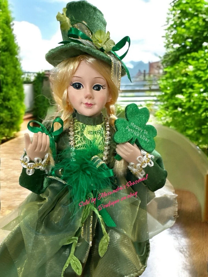 "Cuidador de estante de hadas elfos del día de San Patricio 15"" posable sobremesa decoración Pixie" Foto 4 de 4