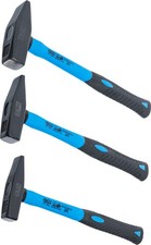 3 x Schlosserhammer Set 300g 500g 800g mit Fiberglasstiel DIN 1041 Hammer Satz