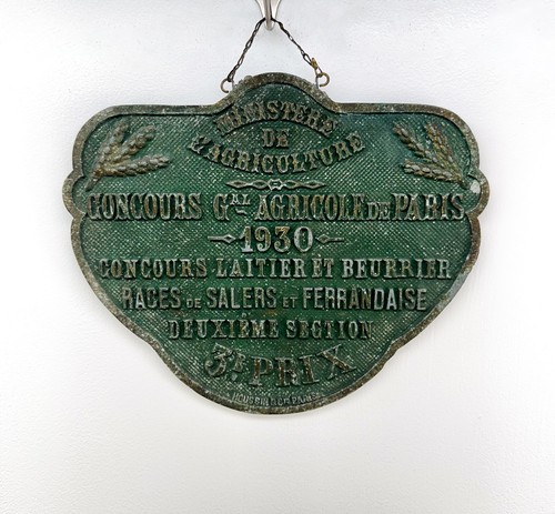 Antique French Agricultural Prize 1930 Award Plaque Large Paris Wall Hanging