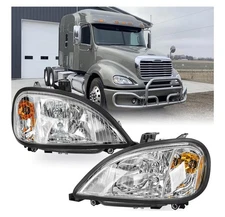 For 04-13 Freightliner Columbia Headlights Headlamps Left & Right Pair Set