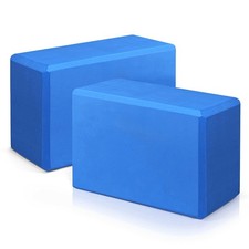 Yoga Blocks 2 Pack, Premium EVA Foam Blocks, Non Slip High 9x6x3, Blue