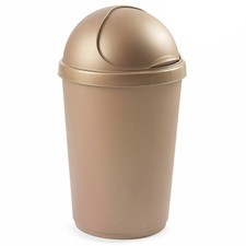 Image of New Large 50L Plastic Bullet Bin Rubbish Bins Office kitchen Larger Opening Lid 