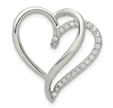 Sterling Silver 925 CZ Heart Pendant Necklace Gift Love Jewelry Valentines Day