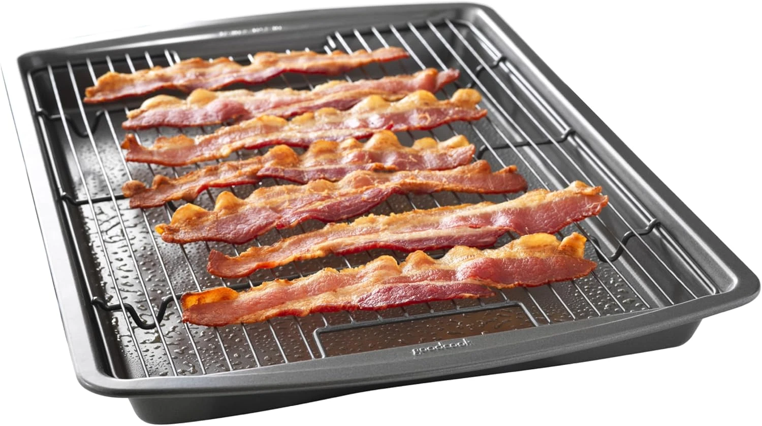 15” X 10.5” Nonstick Carbon Steel Baking Pan & Raised Wire Rack – Pizza Crisper,