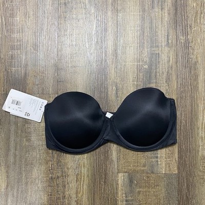 Maidenform Stay Put Black Strapless Bra NWT 36D