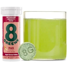 Organic Supergreens Tablets: Daily Greens Boost for Focus and Energy - Peach