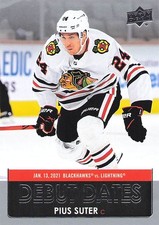 2021-22 Upper Deck #DD-19 Pius Suter Debut Dates Gold