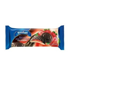 European Kra-kus Delicje Chocolate Covered Strawberry Biscuits Pack Of 12