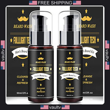 FULLLIGHT TECH Men's 2 Pack Beard Care Kit - Argan Oil  Jojoba Oils Shampoo,