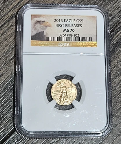 2013 American Eagle $5 GOLD NGC MS70 1/10 Oz Bullion FIRST RELEASE
