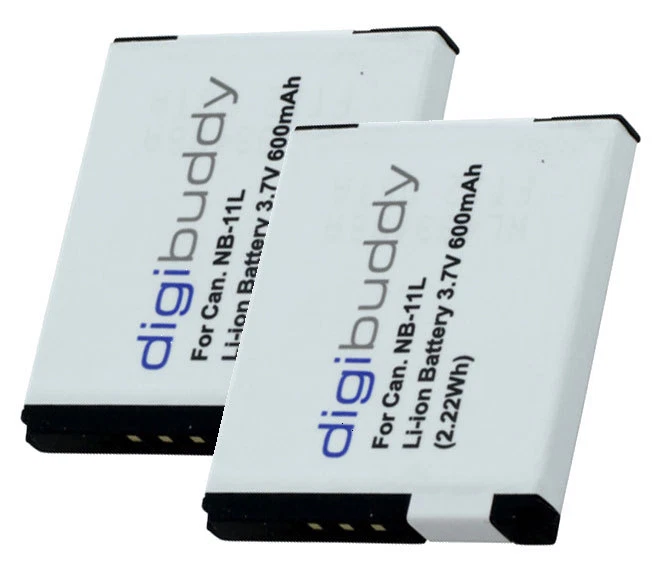 DIGIBUDDY 2 x Qualitäts-Akku für Canon Ixus 132, 135, 140, 125 HS, 240 HS - NB-11L