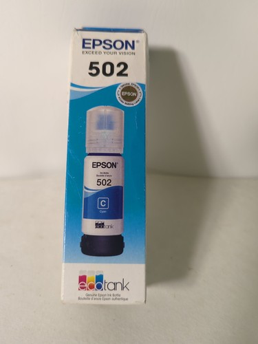EPSON 502 Ink Bottle Exp 2024 - Single Pack( 70ml each )Cyan-Genuine (Sealed) - 第 1/3 張圖片